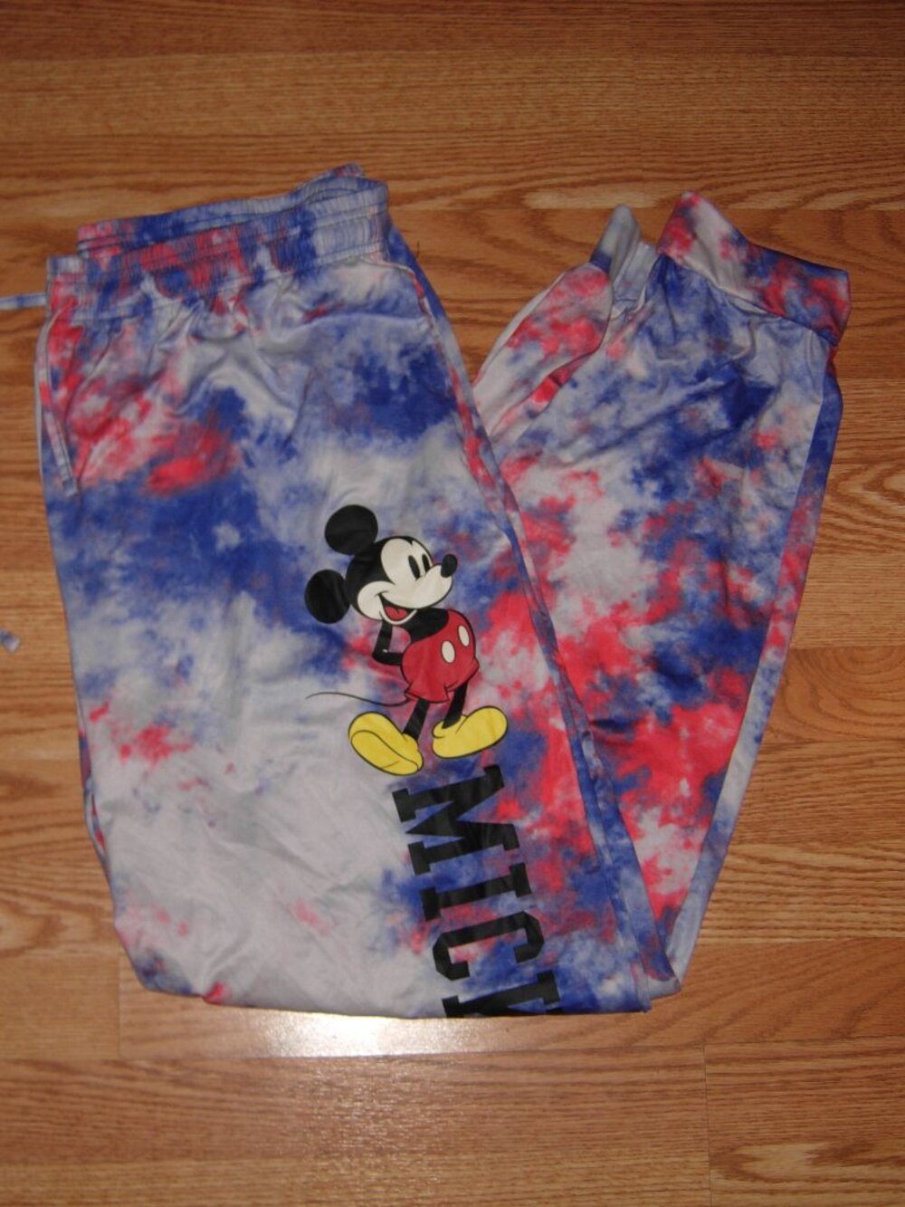 Disney Mickey Mouse tie-dye drawstring Pockets Lightweight sweatpants XXL